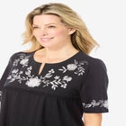 Embroidered Split-Neck Tunic image number null