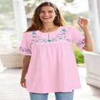 Embroidered Split-Neck Tunic image number null