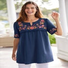 Embroidered Split-Neck Tunic image number null