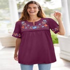 Embroidered Split-Neck Tunic image number 0