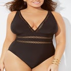 Lattice Plunge One Piece Swimsuit image number null