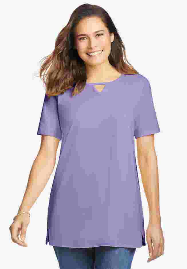 Perfect Short-Sleeve Keyhole Tee image number 4