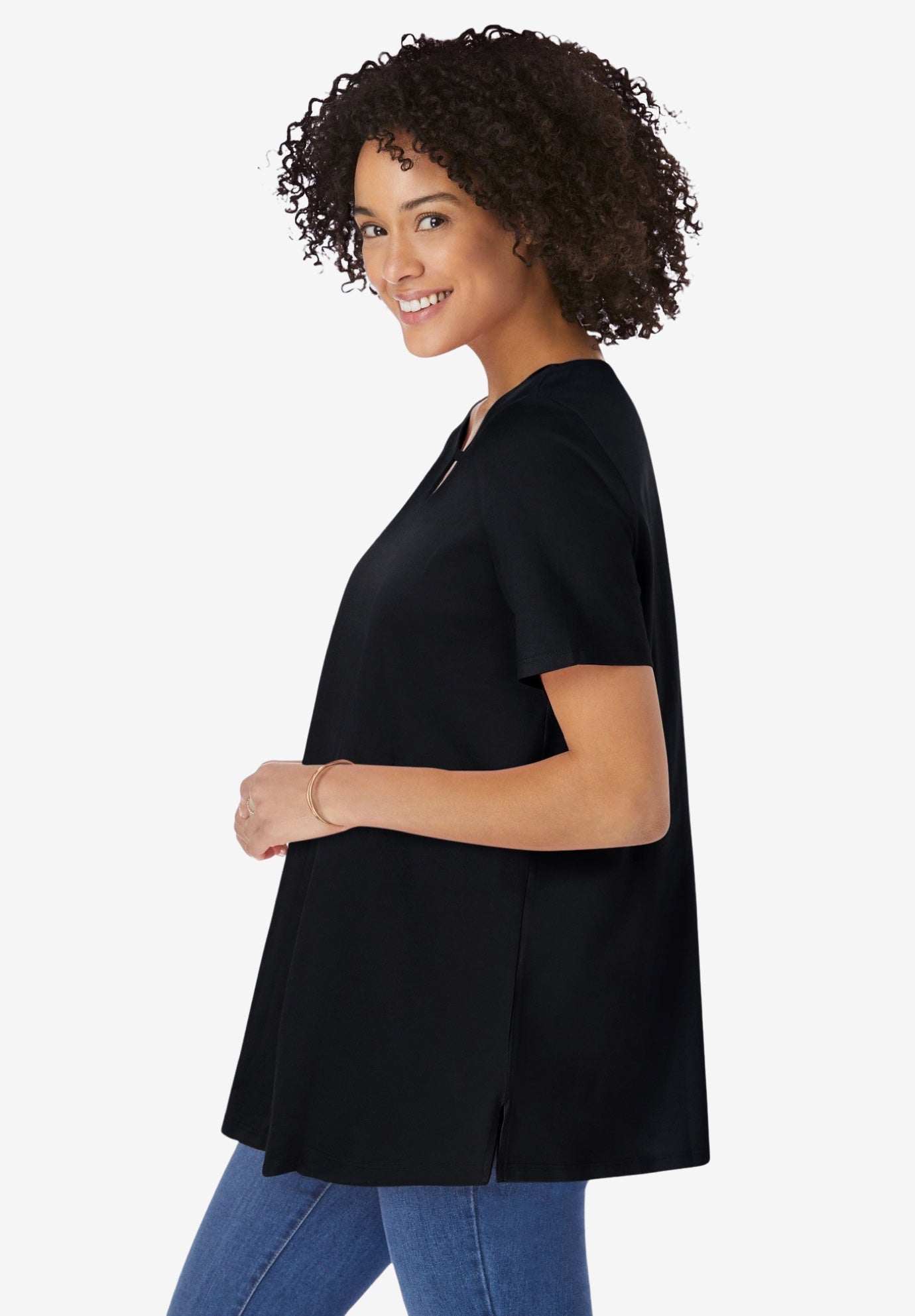 Perfect Short-Sleeve Keyhole Tee image number 2