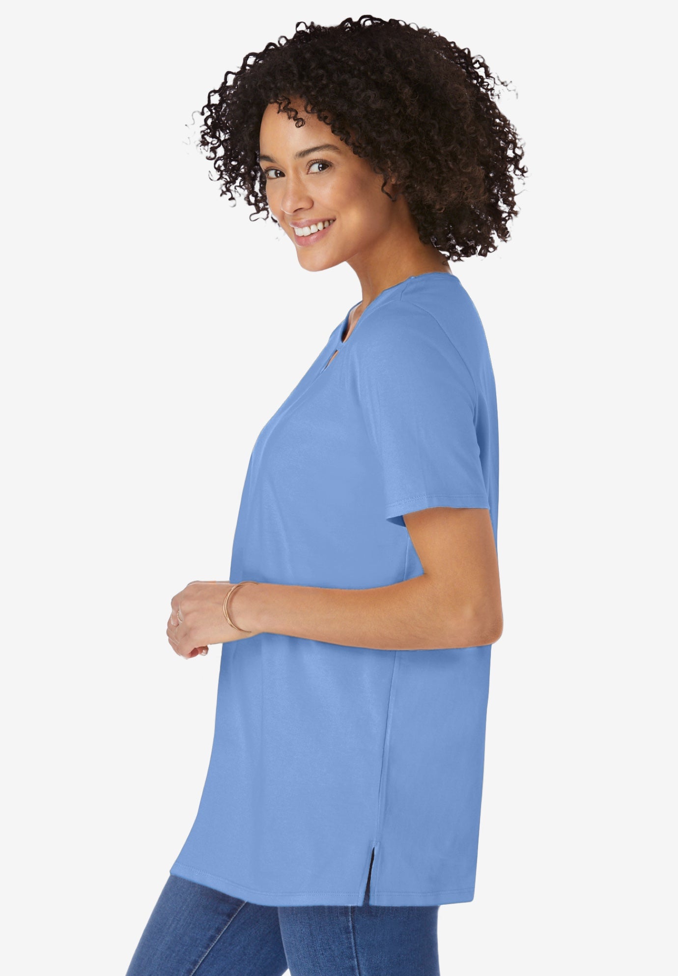 Perfect Short-Sleeve Keyhole Tee image number 2