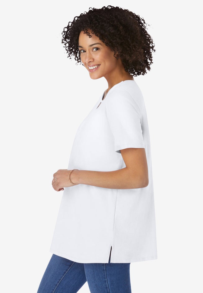 Perfect Short-Sleeve Keyhole Tee image number 2