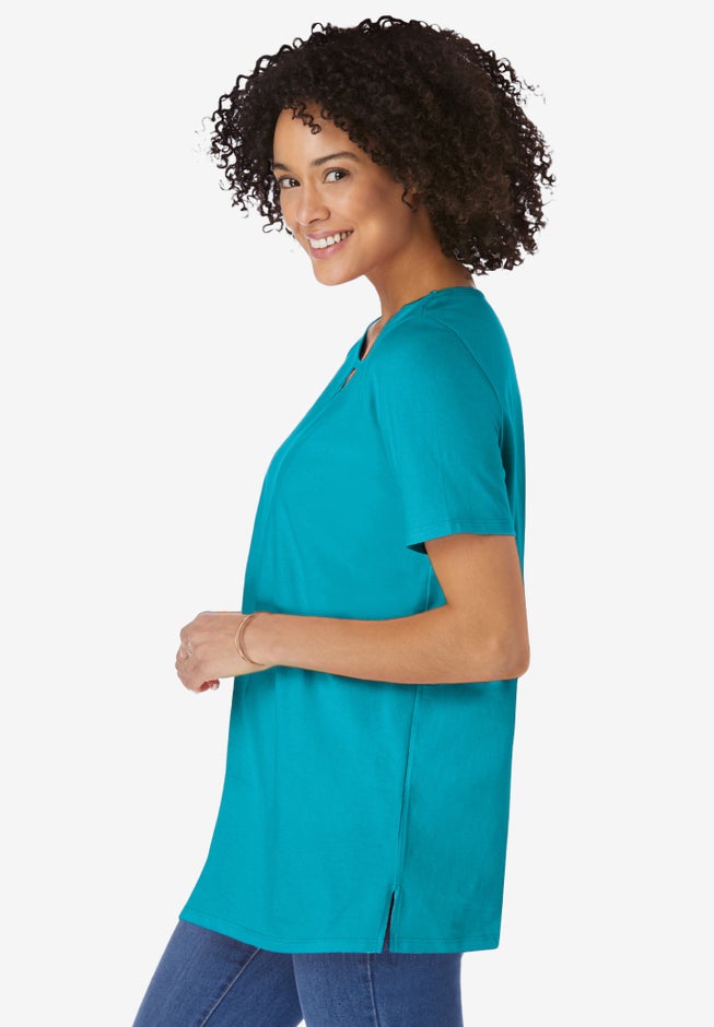 Perfect Short-Sleeve Keyhole Tee image number 2