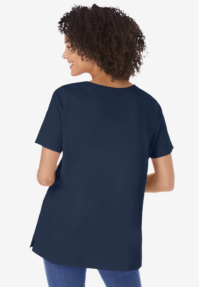 Perfect Short-Sleeve Keyhole Tee image number 1
