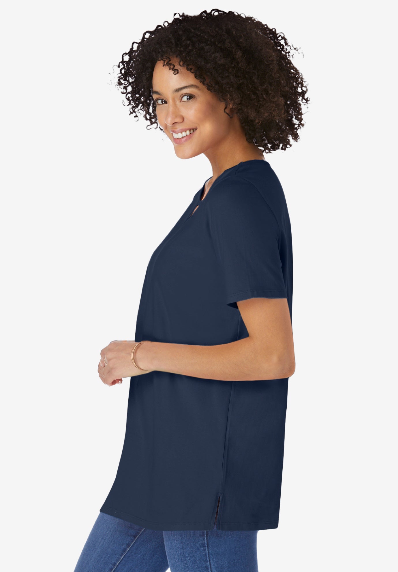 Perfect Short-Sleeve Keyhole Tee image number 2