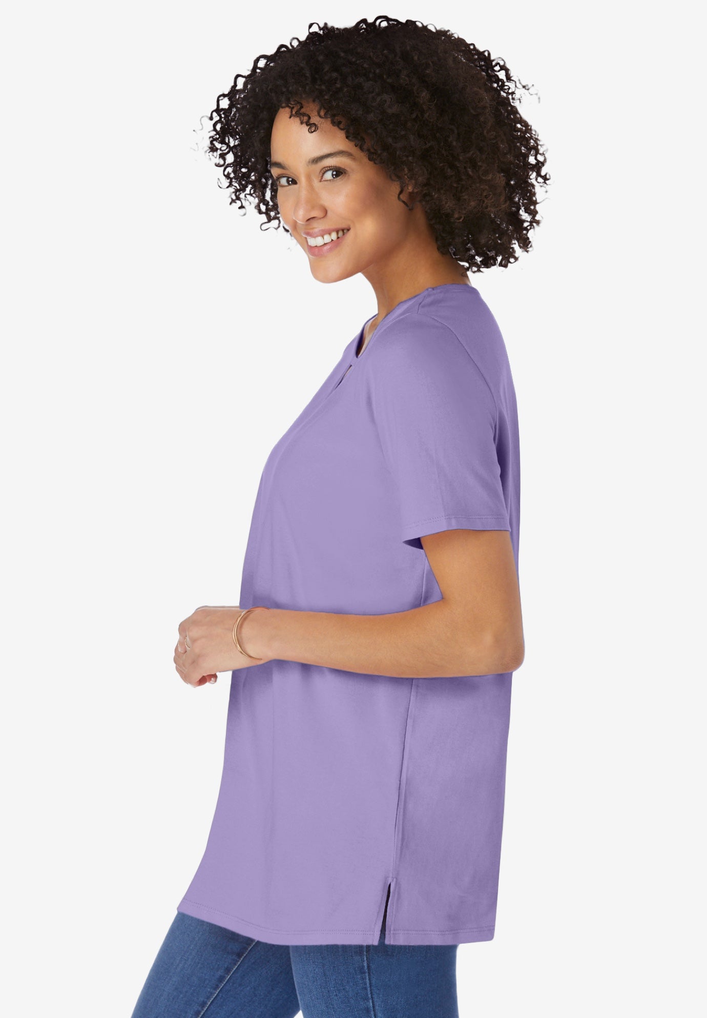 Perfect Short-Sleeve Keyhole Tee image number 2