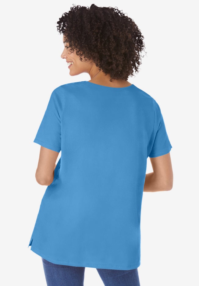 Perfect Short-Sleeve Keyhole Tee image number 1