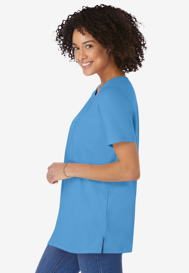 Perfect Short-Sleeve Keyhole Tee image number 2