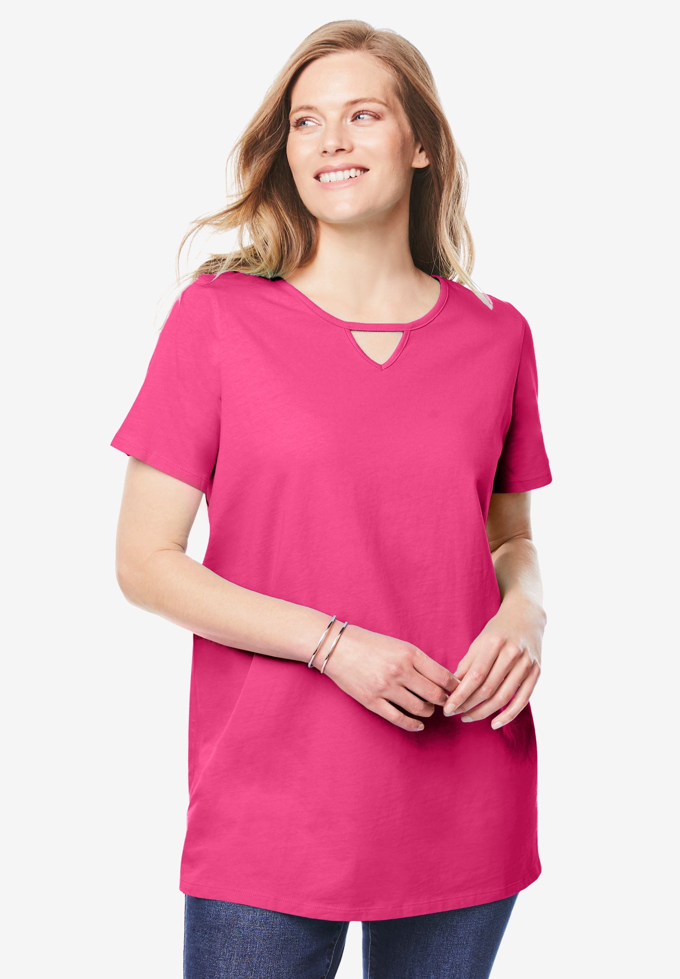 Perfect Short-Sleeve Keyhole Tee image number 0