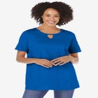 Perfect Short-Sleeve Keyhole Tee image number null