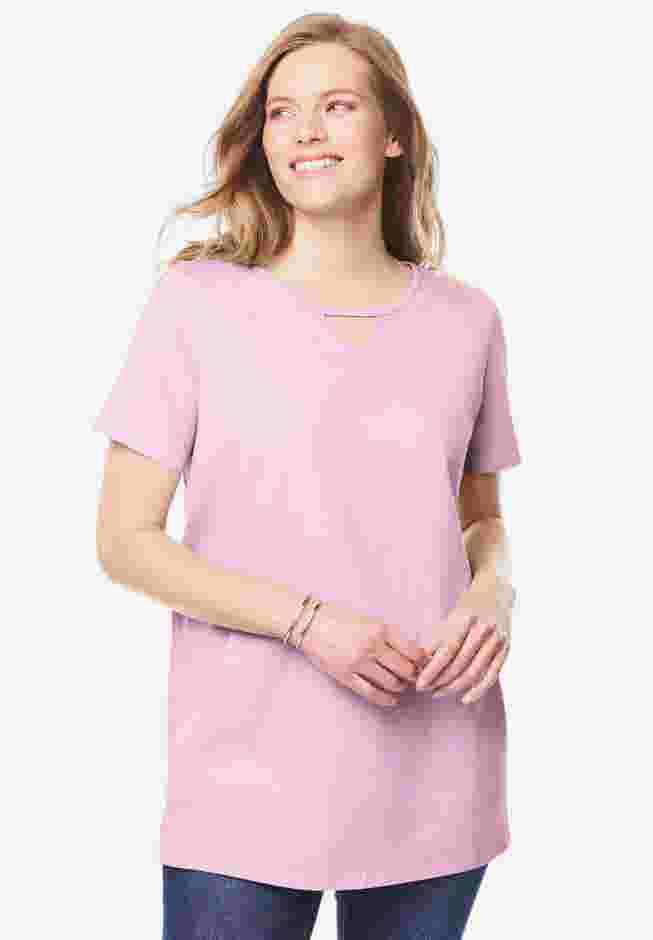 Perfect Short-Sleeve Keyhole Tee image number 0