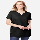 Perfect Short-Sleeve Keyhole Tee image number null