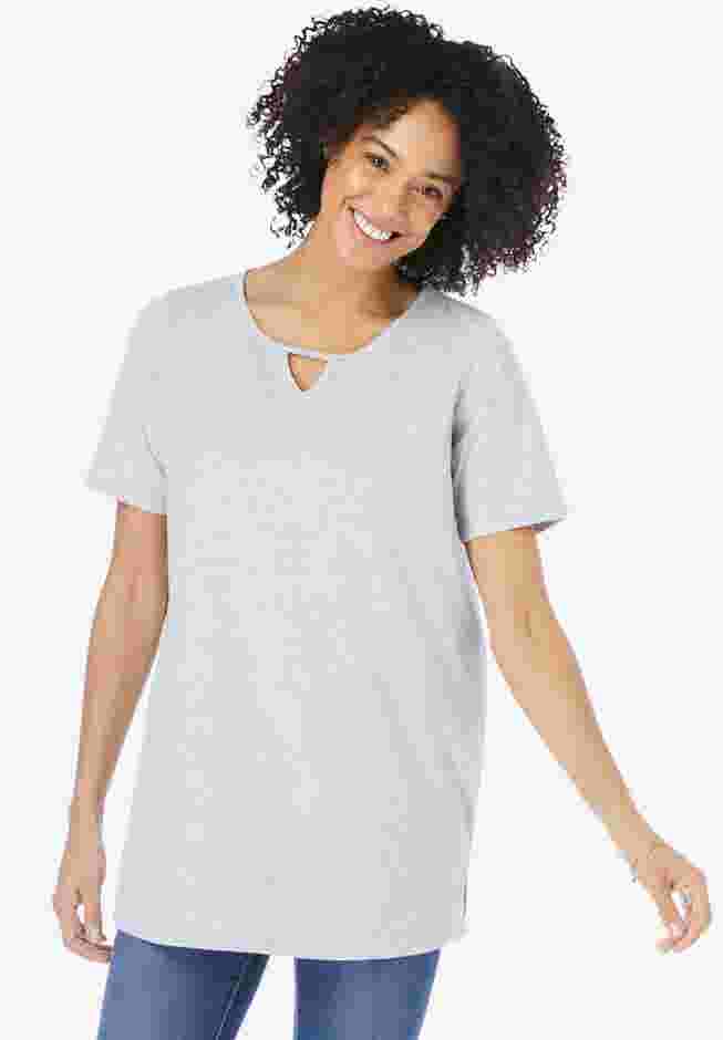 Perfect Short-Sleeve Keyhole Tee image number 0