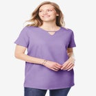 Perfect Short-Sleeve Keyhole Tee image number null