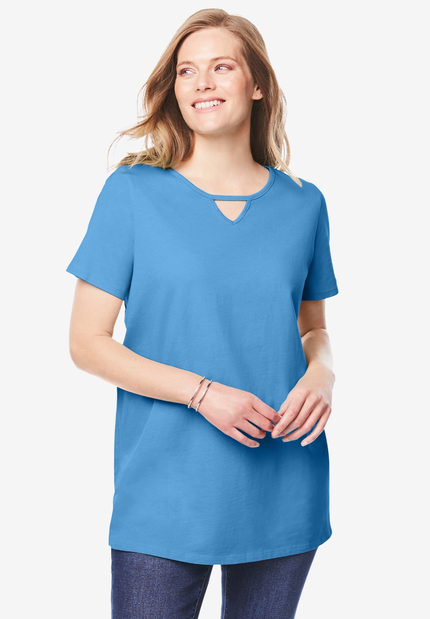 Perfect Short-Sleeve Keyhole Tee image number 0