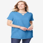 Perfect Short-Sleeve Keyhole Tee image number null