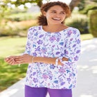 Perfect Three-Quarter Tie-Sleeve Tee image number null