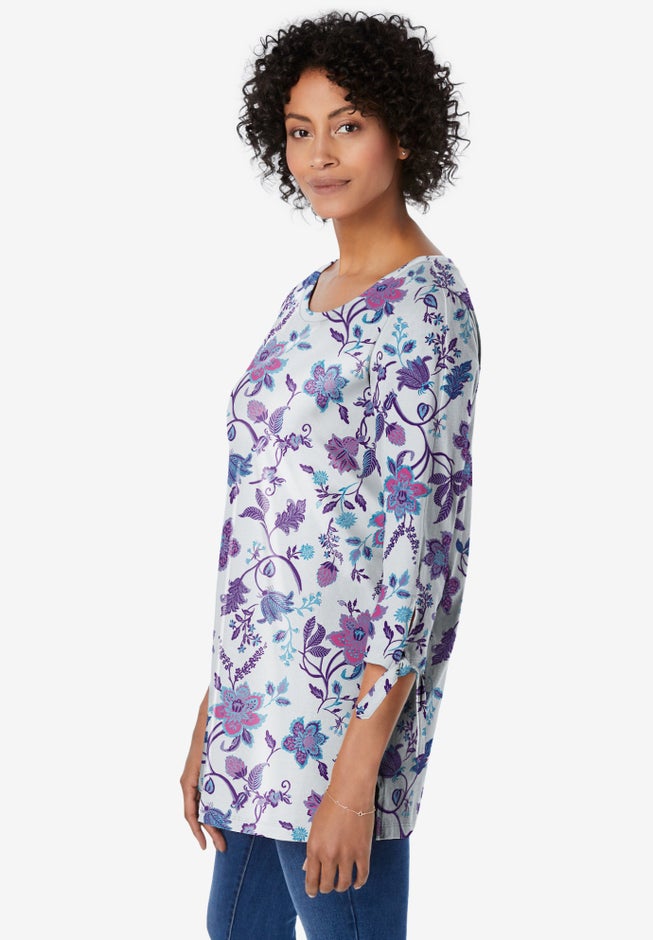 Perfect Three-Quarter Tie-Sleeve Tee image number 2