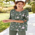 Perfect Three-Quarter Tie-Sleeve Tee image number null