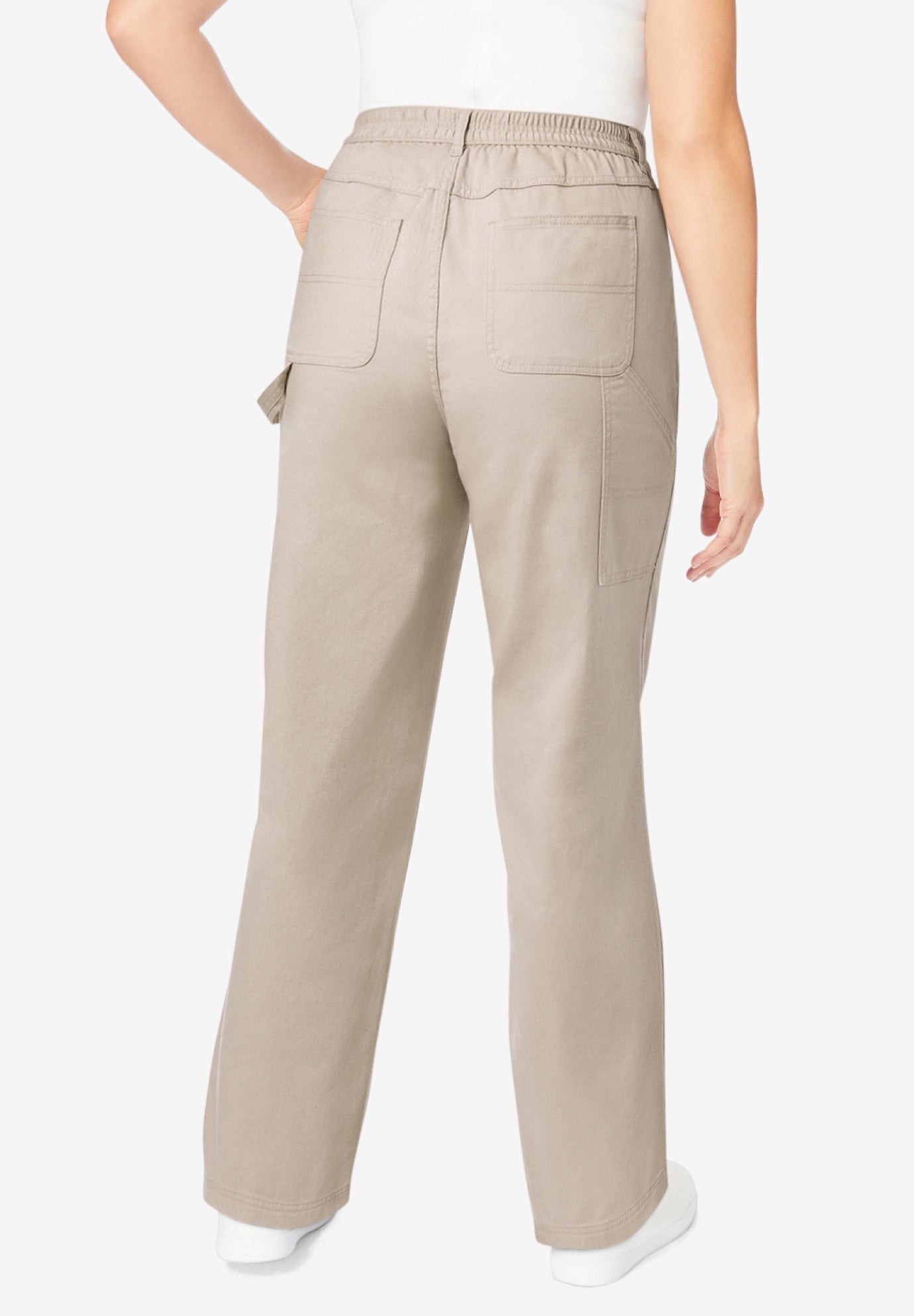 Back-Elastic All-Cotton Denim Carpenter Jeans image number 1