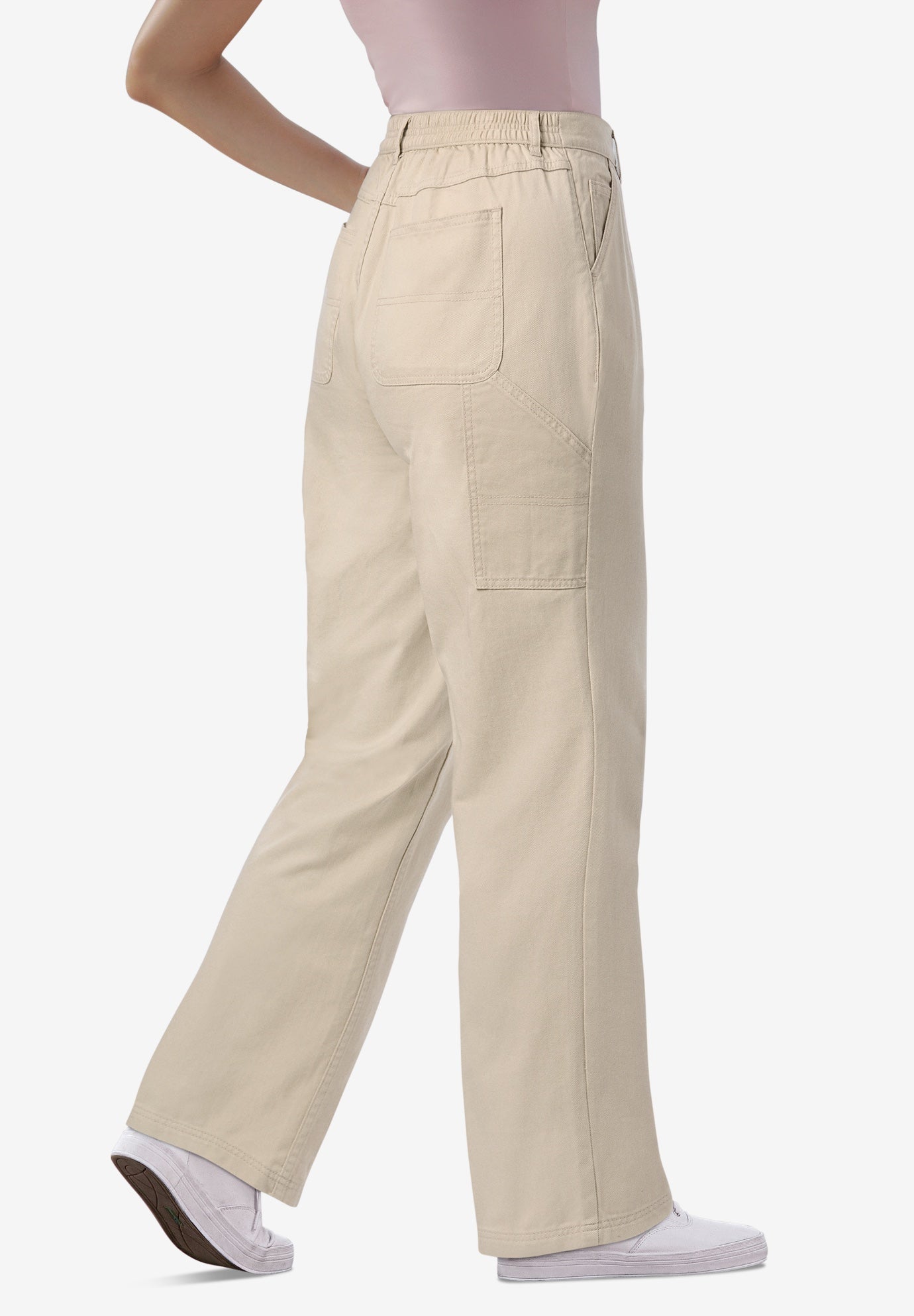 Back-Elastic All-Cotton Denim Carpenter Jeans image number 2