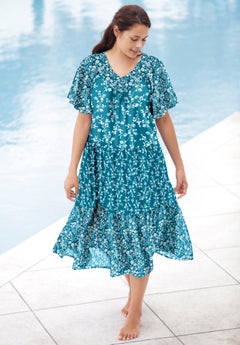 woman within dress Womens Plus Size Swimdresses Side seam pockets add a practical touch for everyday essentials Womens Plus Size Casual Dresses