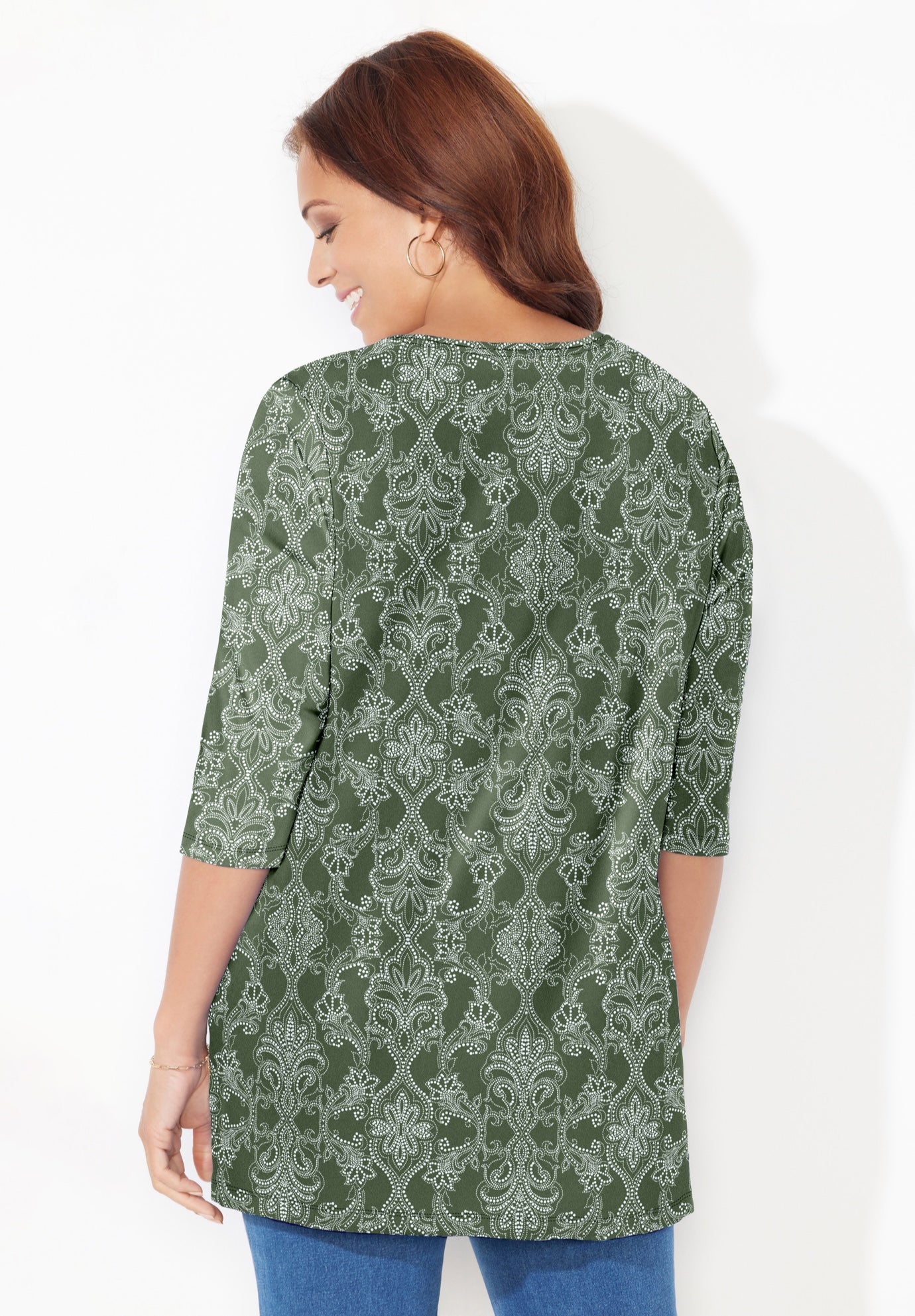 Easy Fit 3/4-Sleeve Scoopneck Tunic image number 1