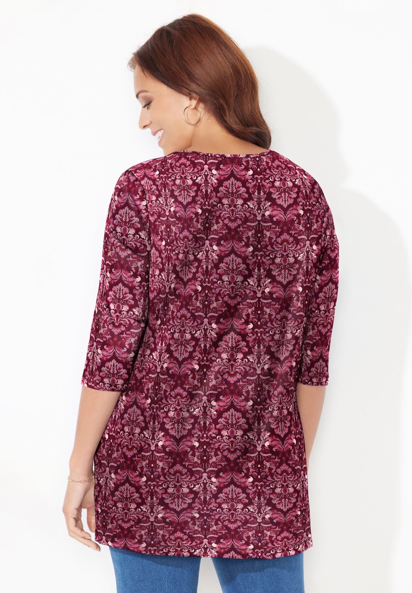 Easy Fit 3/4-Sleeve Scoopneck Tunic image number 1