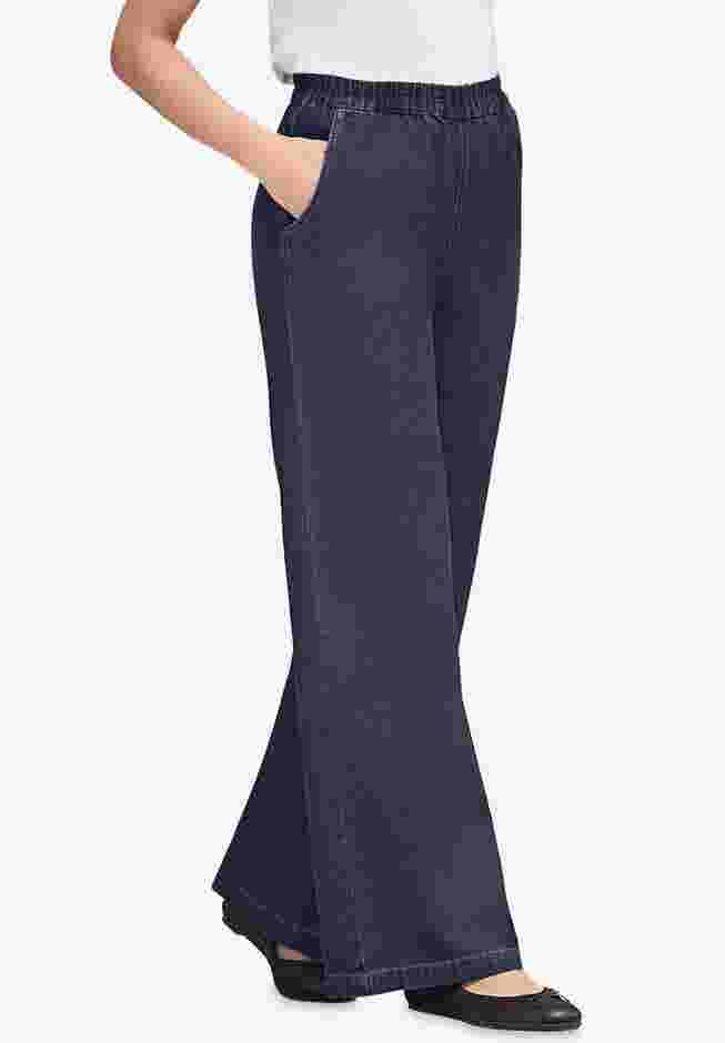 Perfect Elastic Waist Wide-Leg Denim Jean image number 0