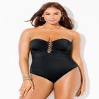 Shirred Bandeau Golden Ring One Piece image number null