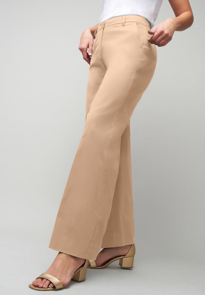 Stretch Cotton Chino Wide-Leg Trouser image number 1