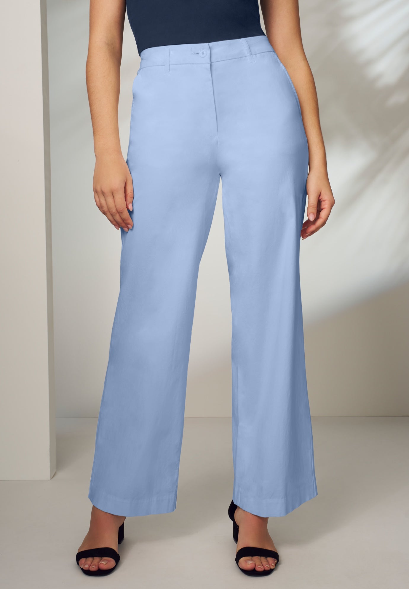 Stretch Cotton Chino Wide-Leg Trouser image number 0