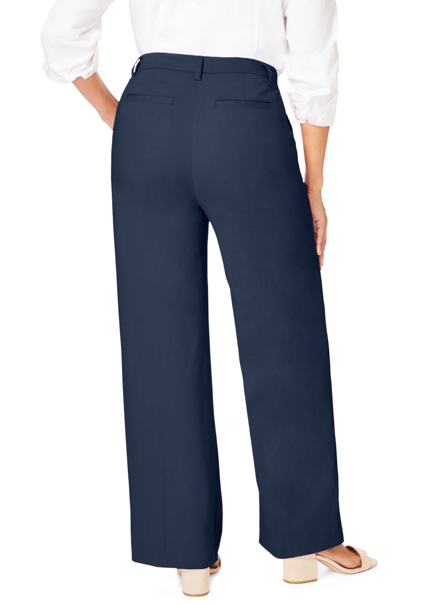 Stretch Cotton Chino Wide-Leg Trouser image number 1
