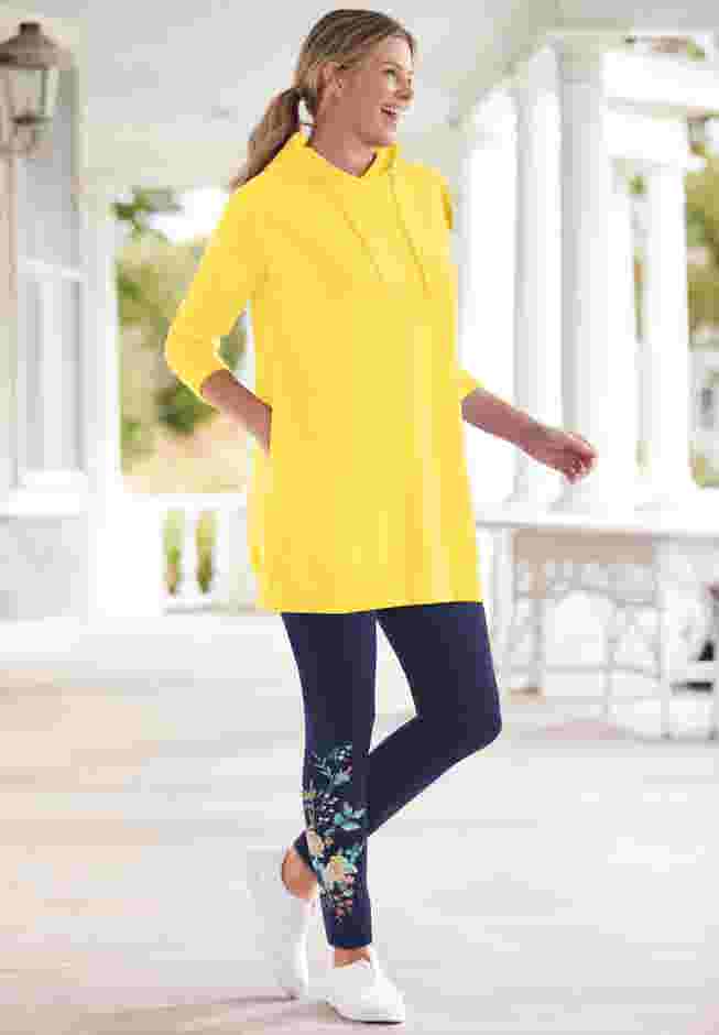 Stretch Cotton Embroidered Legging image number 0