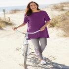 Stretch-Cotton Knit Pull-On Embroidered Leggings image number null