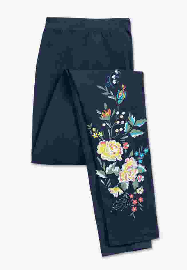 Stretch Cotton Embroidered Legging image number 6