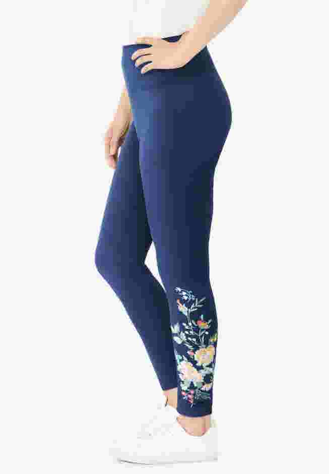 Stretch Cotton Embroidered Legging image number 3
