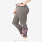 Stretch-Cotton Knit Pull-On Embroidered Leggings image number null