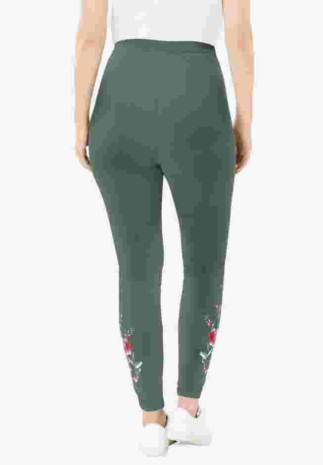 Stretch Cotton Embroidered Legging image number 1