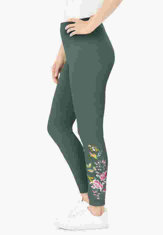 Stretch Cotton Embroidered Legging image number 2