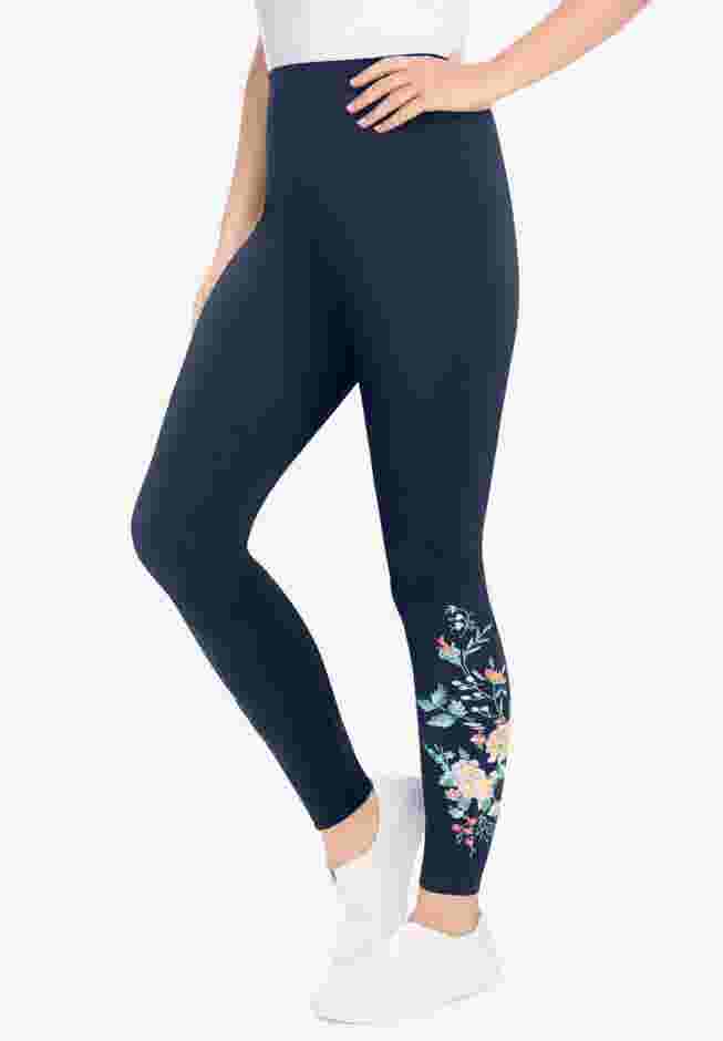 Stretch Cotton Embroidered Legging image number 1