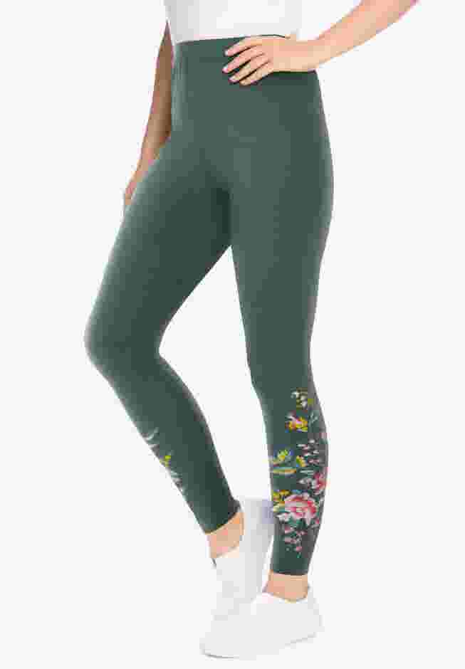 Stretch Cotton Embroidered Legging image number 0