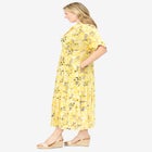 Roll-Tab Sleeve Crinkle Shirtdress image number null