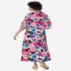 Roll-Tab Sleeve Crinkle Shirtdress image number null