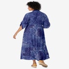 Roll-Tab Sleeve Crinkle Shirtdress image number null