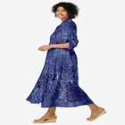 Roll-Tab Sleeve Crinkle Shirtdress image number null