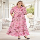 Roll-Tab Sleeve Crinkle Shirtdress image number null